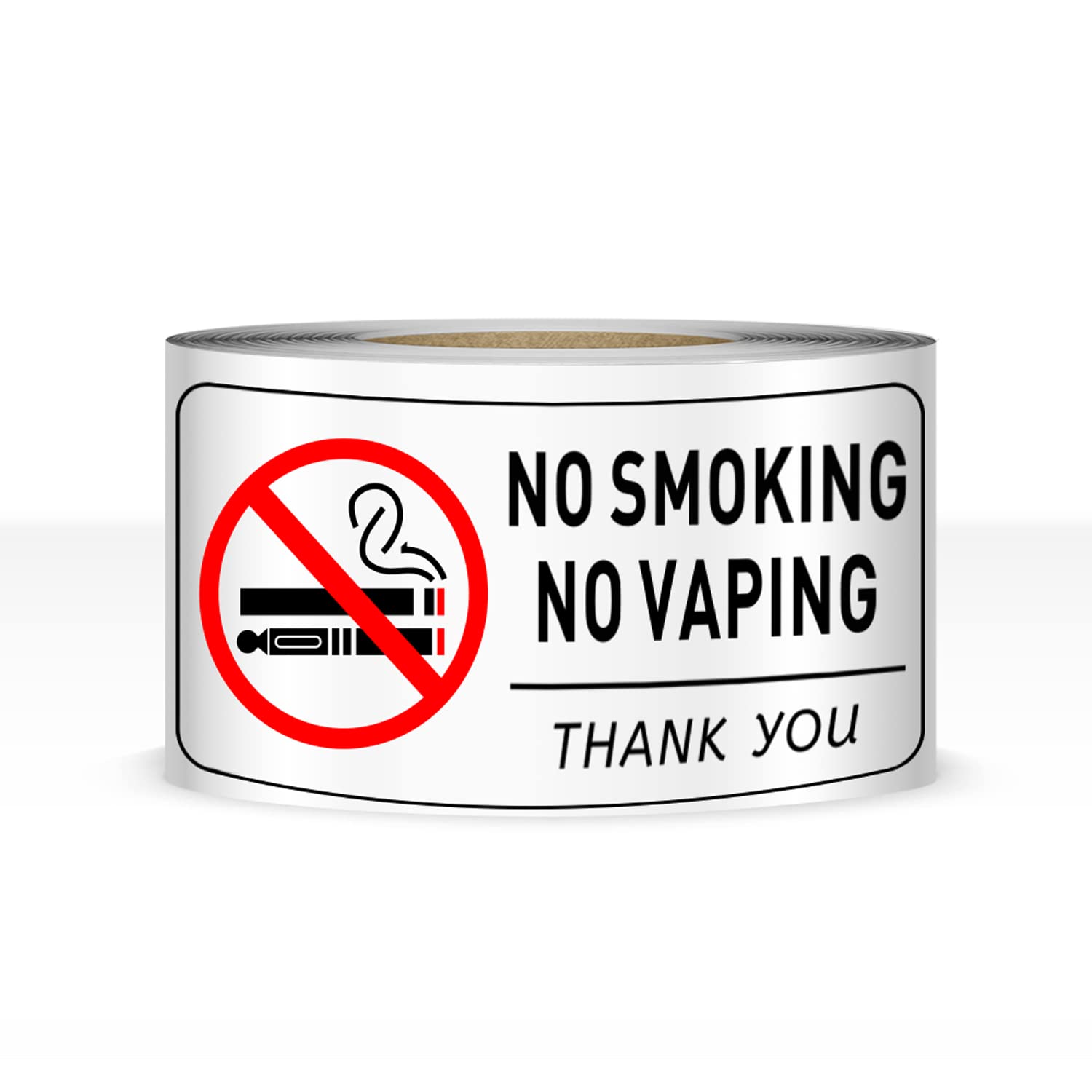 200 PCS No Vaping Sticker Tape 2''X4'' No Smoking Sign Vinyl No Smoking Window Decals for Vehicles Car Business