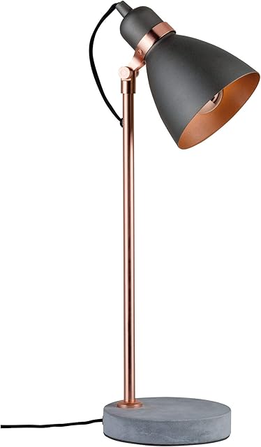 Paulmann 79624 Neordic Orm Table luminaire max. 1x20W Table lamp for E27 Lamps Bedside lamp Grey/Copper matt 230V Metal/Concrete Without lamp