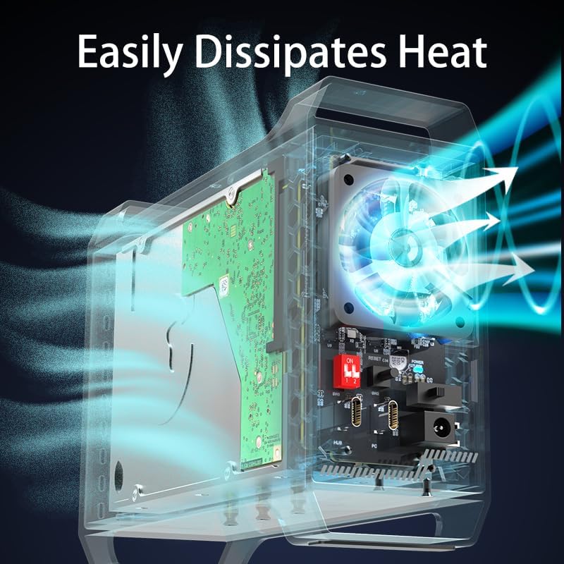 Diagram explaining intelligent temperature sensing and fan operation