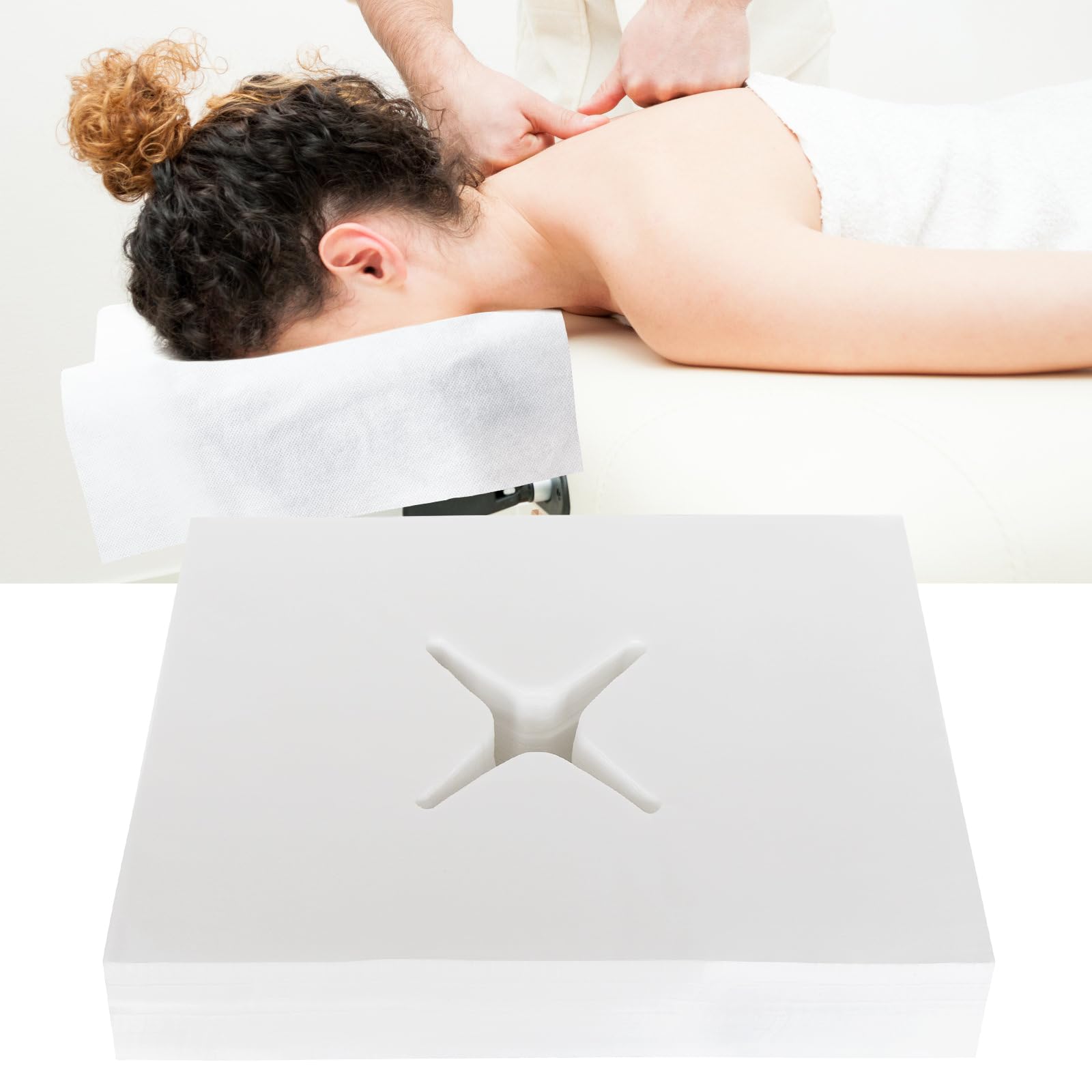 100 Pièces Têtière Table de Massage, 30 x 40 cm Serviettes Jetables pour Fente Nasale pour Tables de Massage Convient à Toutes Les Tables de Massage