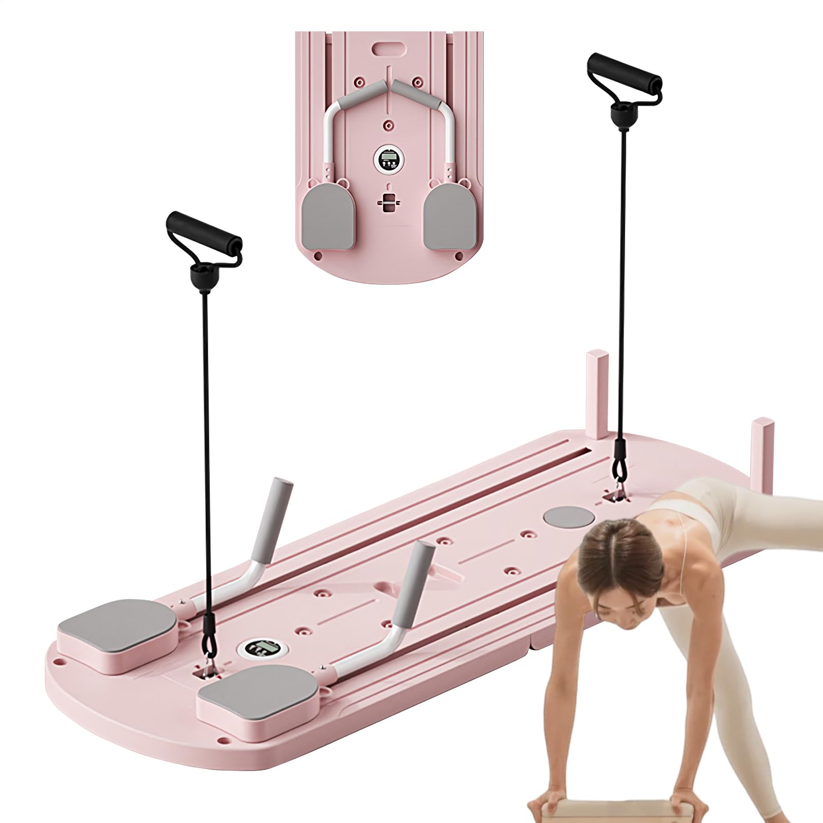 Pilates - Pilates addominale multifunzionale, set di riformatura, attrezzatura da allenamento portatile pieghevole da casa | Ab Board Trainer per donne, forza di base, equilibrio, flessibilità