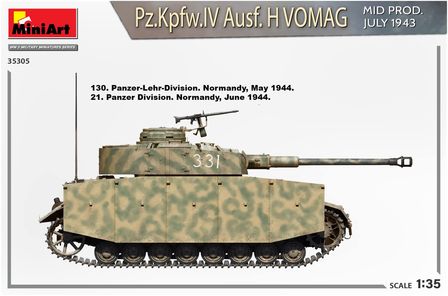 MiniArt MIN35305 1:35-Pz.Kpfw.IV Ausf H Vomag. Mid Prod (Int Kit) Modelo a escala