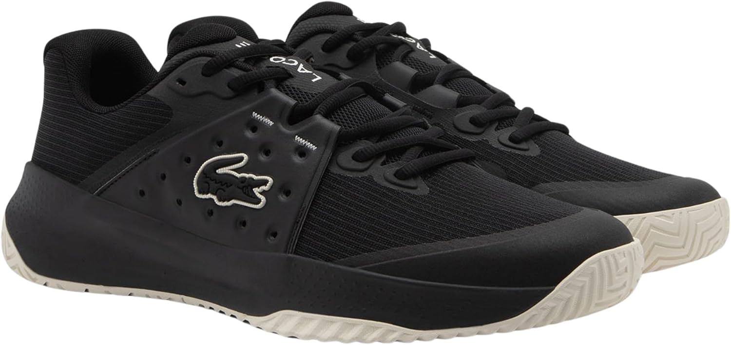 Lacoste Men's Power Serve Racket Sports Shoes, Black & Off White, 12.5