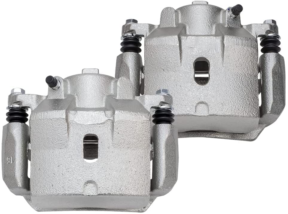 Image of Detroit Axle - Front Brake Kit for Chevy Malibu Pontiac G6 Saturn Aura | Drilled and Slotted Disc Brake Rotors Ceramic Brake Pads Brake Calipers Replacement 11.65 inch inch Rotor