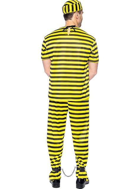 Foto 7 de 8 de Funidelia - Disfraz de preso para hombre Ladrón, Preso, Delincuente, Profesiones