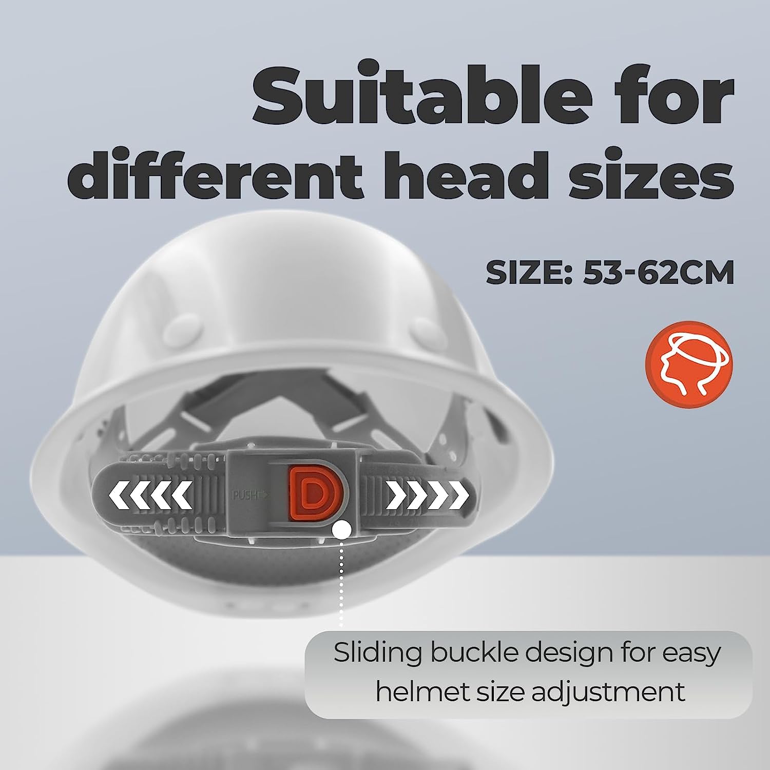 Bauhelm mit LED, Mustbau Sicherheitsheilm, 5-Stück Arbeitshelm Schutzhelm für 53-65 cm Kopfumfang verstellbar, mit Schweißband, EN397