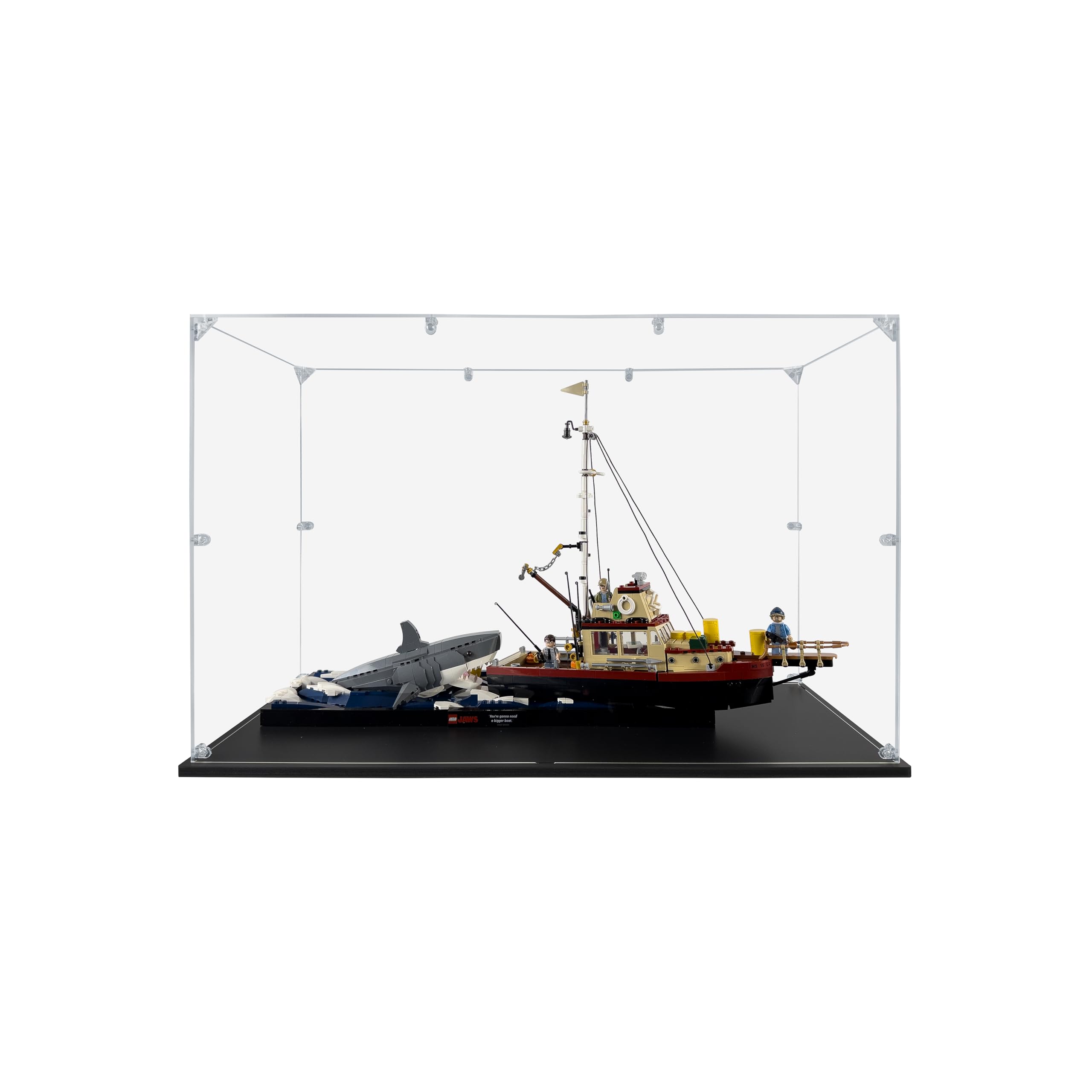 SONGLECTION Acrylic Display Case Compatible for Lego Jaws #21350, Dustproof Display Case (Case Only) (Lego Sets are NOT Included)