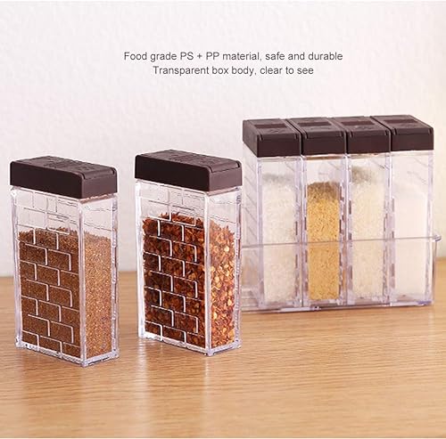 Miniatura 6 de Fydun 6 PieceS Set 2-Way Lid Opening Double Hole Seasoning Box Pot Set With Base Kitchen Tools And Supplies Wide Range Of Uses