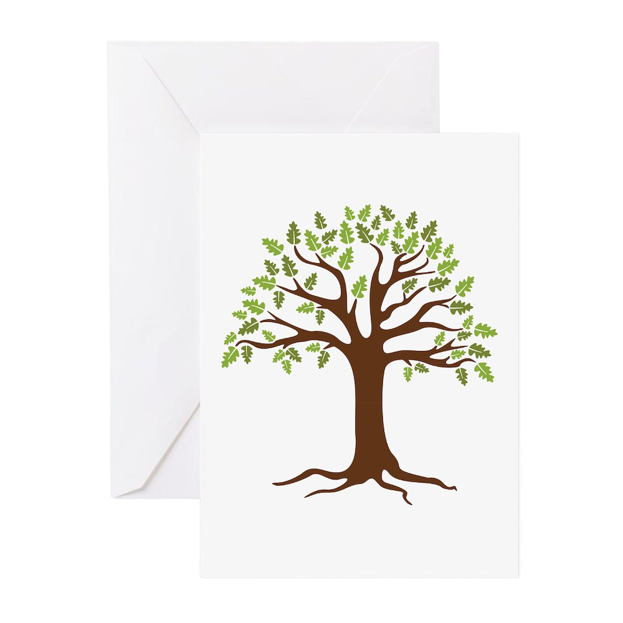 CafePress Oak Tree Greeting Cards Folded Greeting Cards (10-pack) Matte