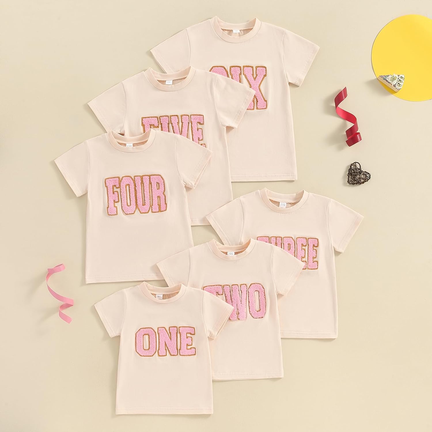 BULINGNA Kids Toddler Baby Girl Birthday T-Shirt Summer Short Sleeve Numbers Embroidery Tee Tops Birthday Outfit Gift 1-6T - Image 7
