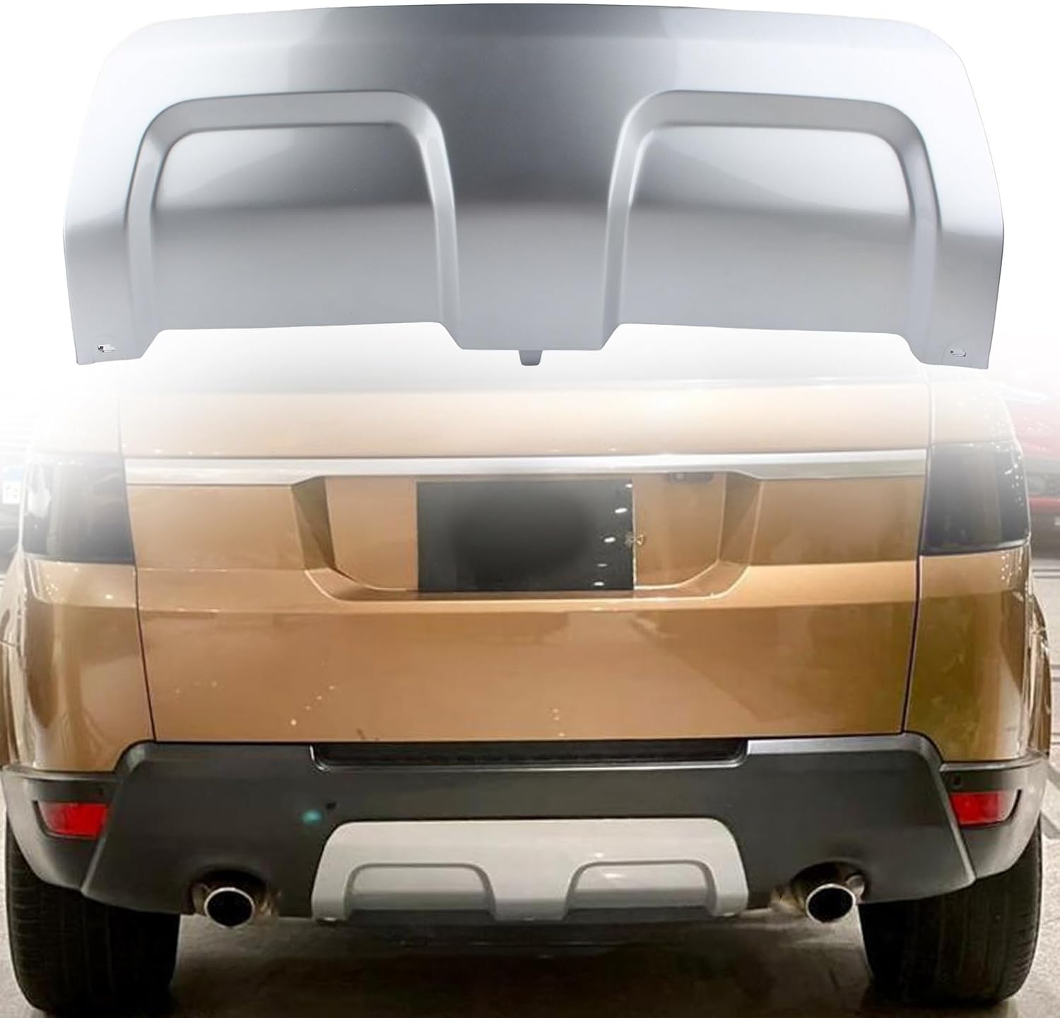 ABS Glossy Silver Rear Bumper Skid Plate Trim Compatible with Land Rover Range Rover Sport 2014-2017 Replace# LR045175