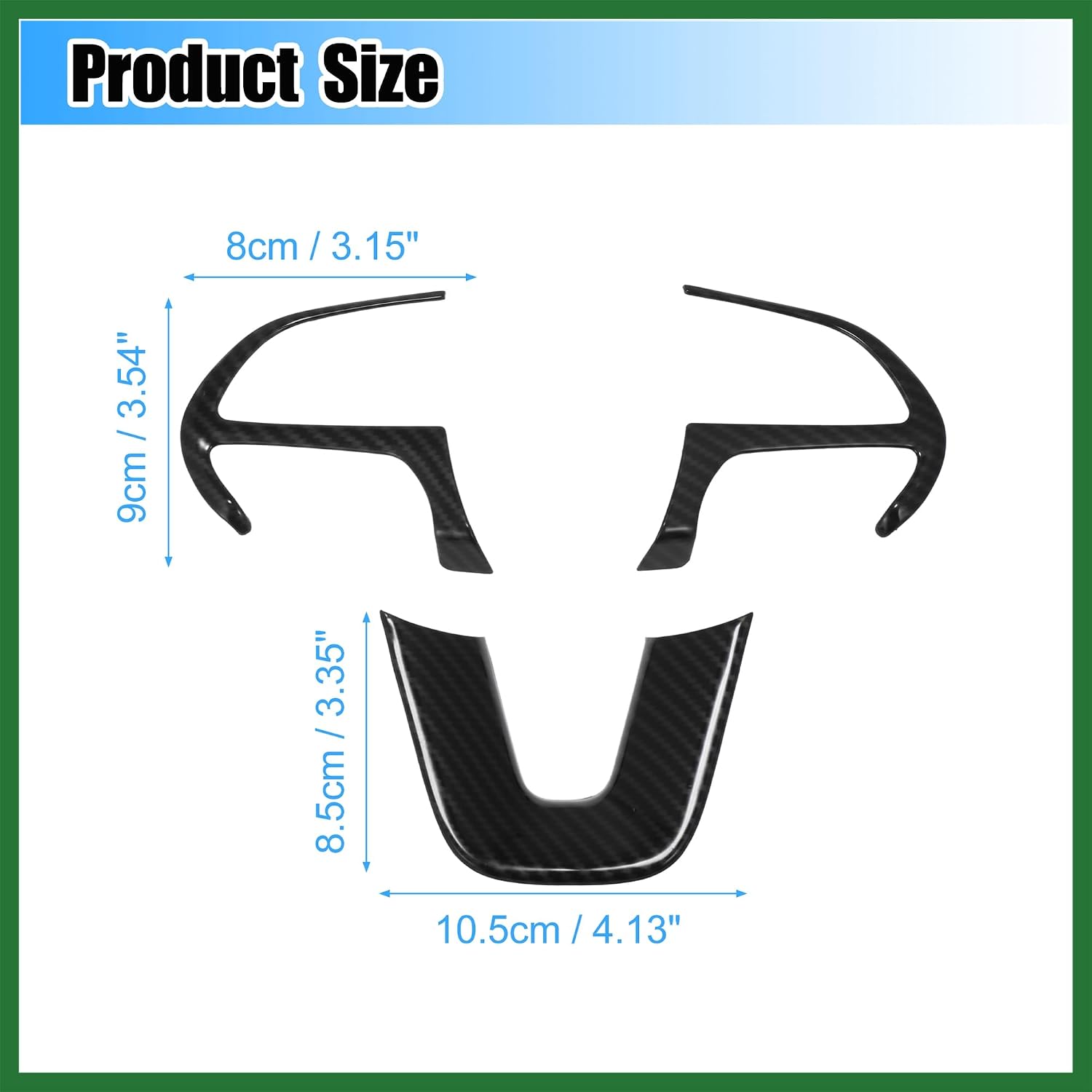 Motoforti ABS Plastic Carbon Fiber Pattern Black Interior Steering Wheel Cover Trim Set for Dodge Challenger Charger 2015-2020 for Dodge for Jeep Grand Cherokee SRT8 2014-2019 Long-lasting