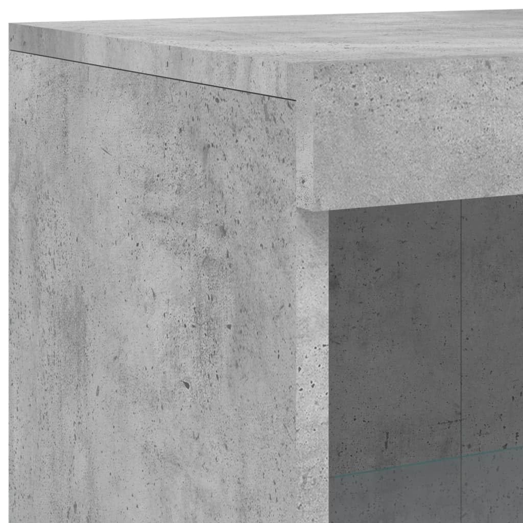 vidaXL Aparador con Luces LED Madera de ingeniería Gris hormigón
