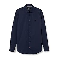 Tommy Hilfiger Camicia Uomo Maniche Lunghe, Blu (Navy Blazer)