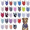 30Pcs Paw Print Dog Bandanas Bulk for Small Medium Pets Adjustable Cat Scarves Daily Birthday Party Wedding Holiday Bone Yorkie Triangle Bibs Scarf for Girl Boy Grooming Accessories