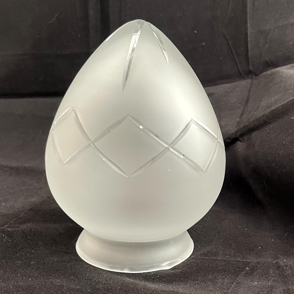 Lampada a cilindro in vetro con paralume senza fondo opaco con taglio diametro inferiore base 8,2 cm, altezza base 1,5 cm, altezza totale 14 cm, diametro più largo 11 cm