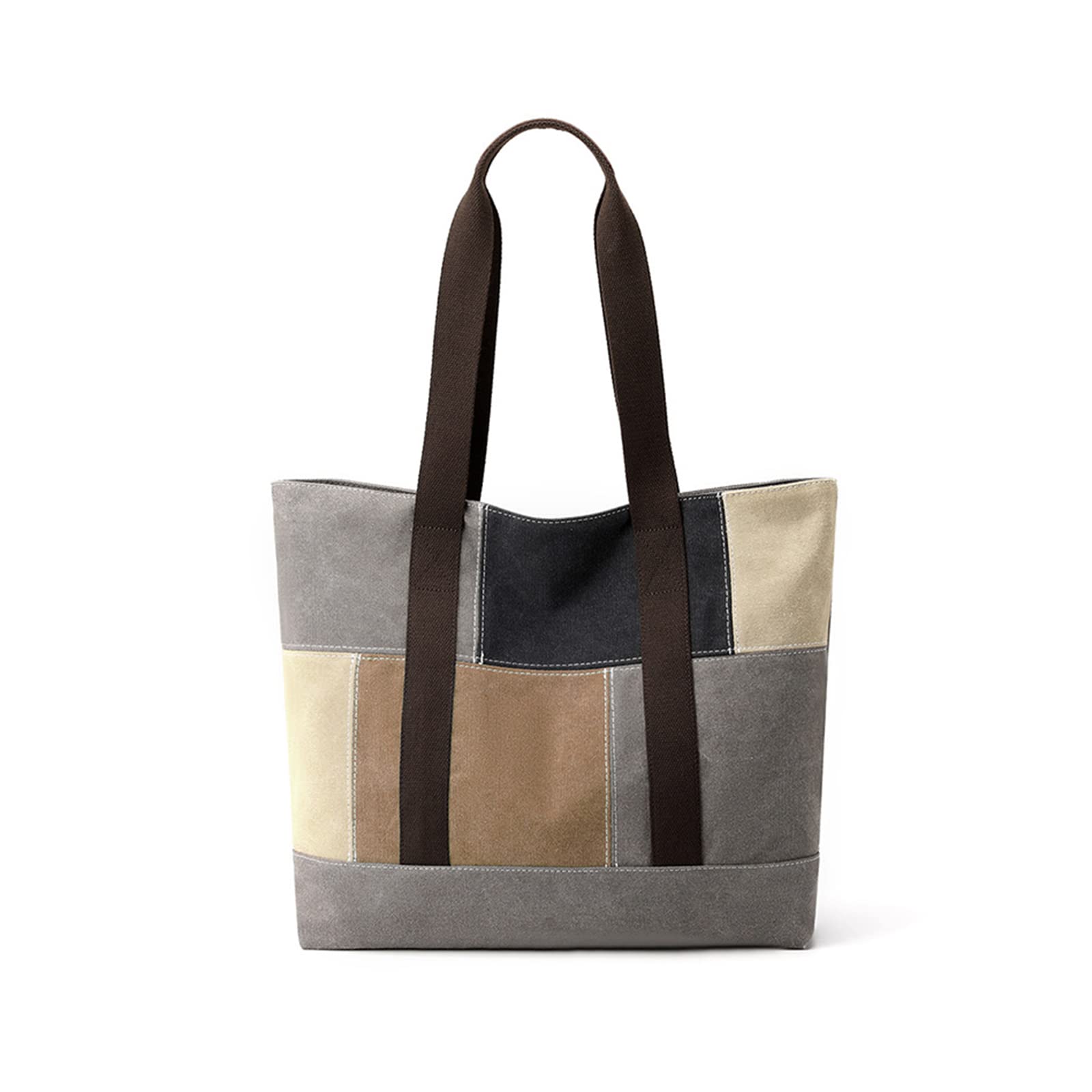 CORIOS Borsa a Mano da Donna Casuale Borsa a Tracolla Borsa a Spalla in Tela Multifunzione Borse Tote per Lavoro Scuola Shopping Viaggio Uso Quotidiano Marrone