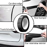 Vista 4 de Protectores de Borde de Puerta Automotriz, Protector de Umbral de Puerta, Película Envolvente de Vinilo de Fibra de Carbono 5D, Protección