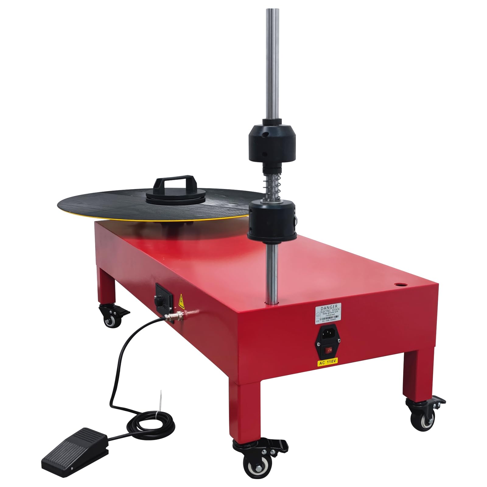 HayWHNKN Electric Stretch Film Wrapping Machine 23.6INCH Turntable Diameter Single Shaft Electric Film Wrapping Machine for Pallet Packing