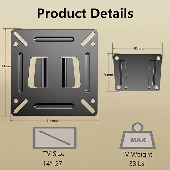 Nuyoah 2 Pack Monitor Wall Mount RV TV Mount Flush Wall Bracket VESA Mount