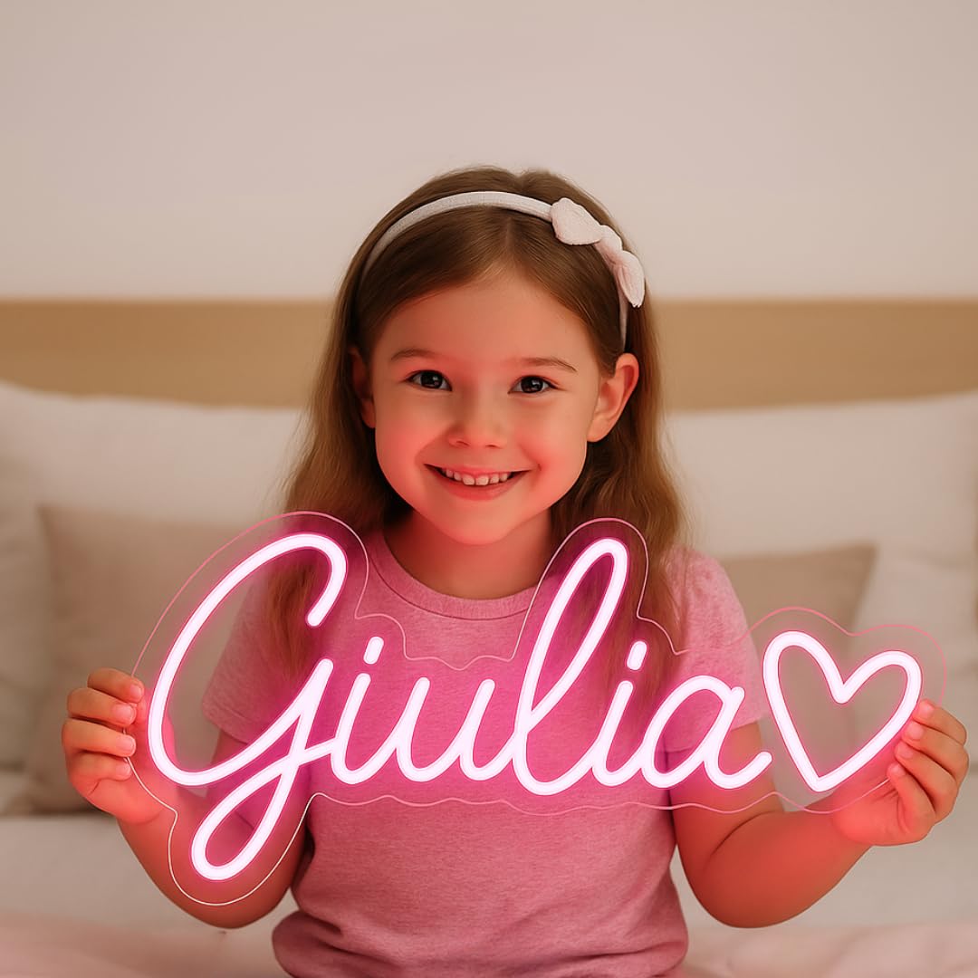 Enseigne Lumineuse Neon, Led Personnalisable, Professionnel Personnalisé LED Prenom Neon Sign Pour Décoration Murale Chambre Club Bar Fête d’Anniversaire - Ecrite sur le Mur