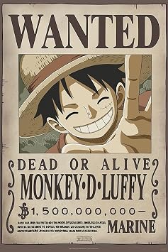 One Piece - TV Show Poster Wanted Monkey D. Luffy #2 Size 24" x 36"