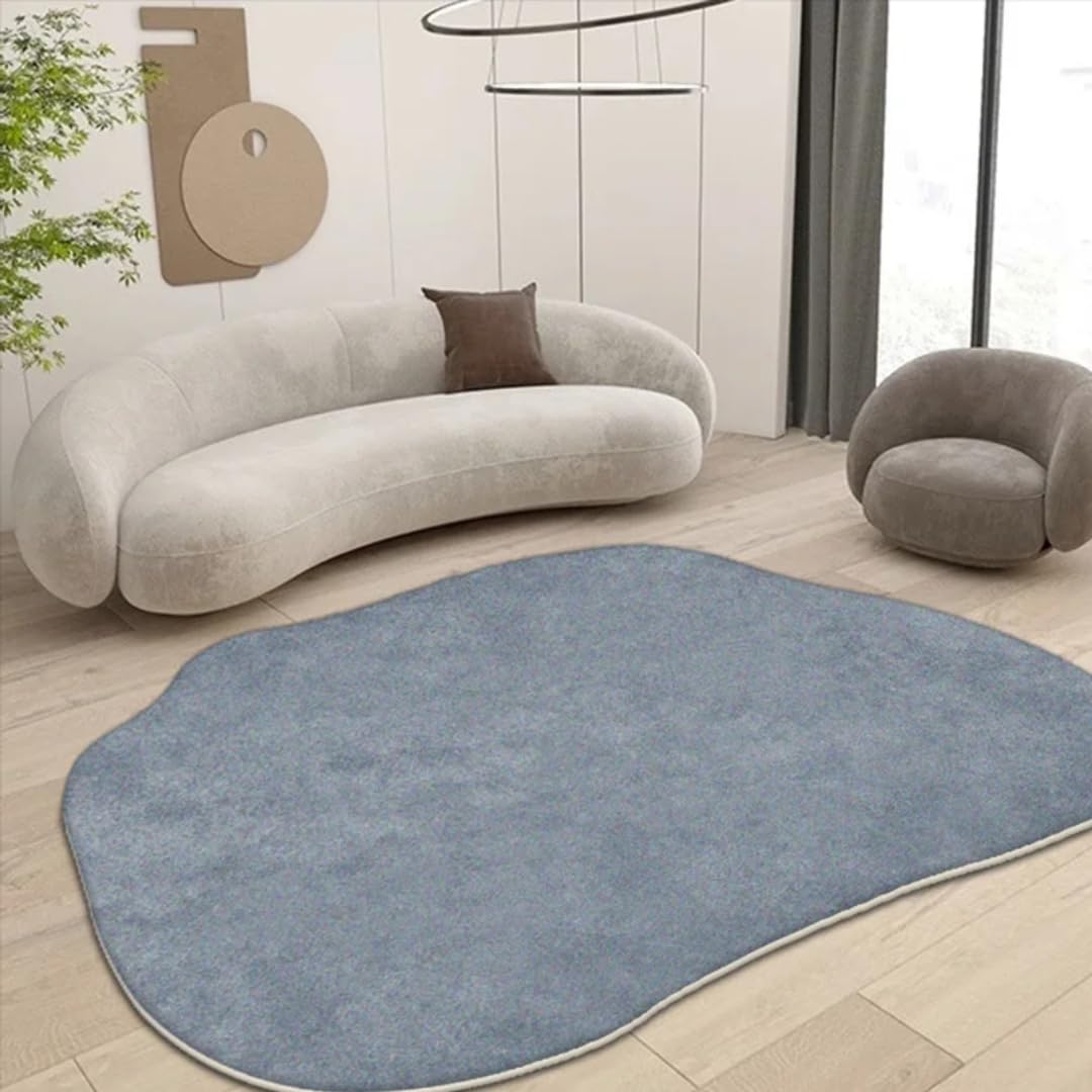 Tapis en peluche moderne et design irrégulier pour décoration salon