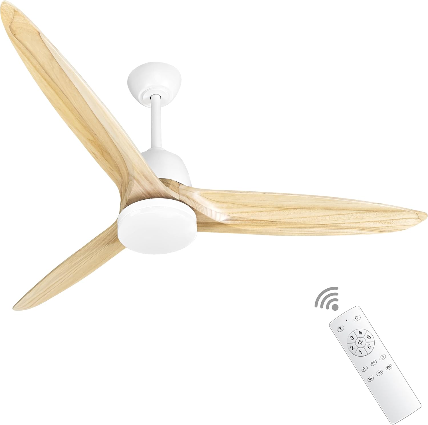 NJPP 56" Modern wood ceiling fan with lights remote control