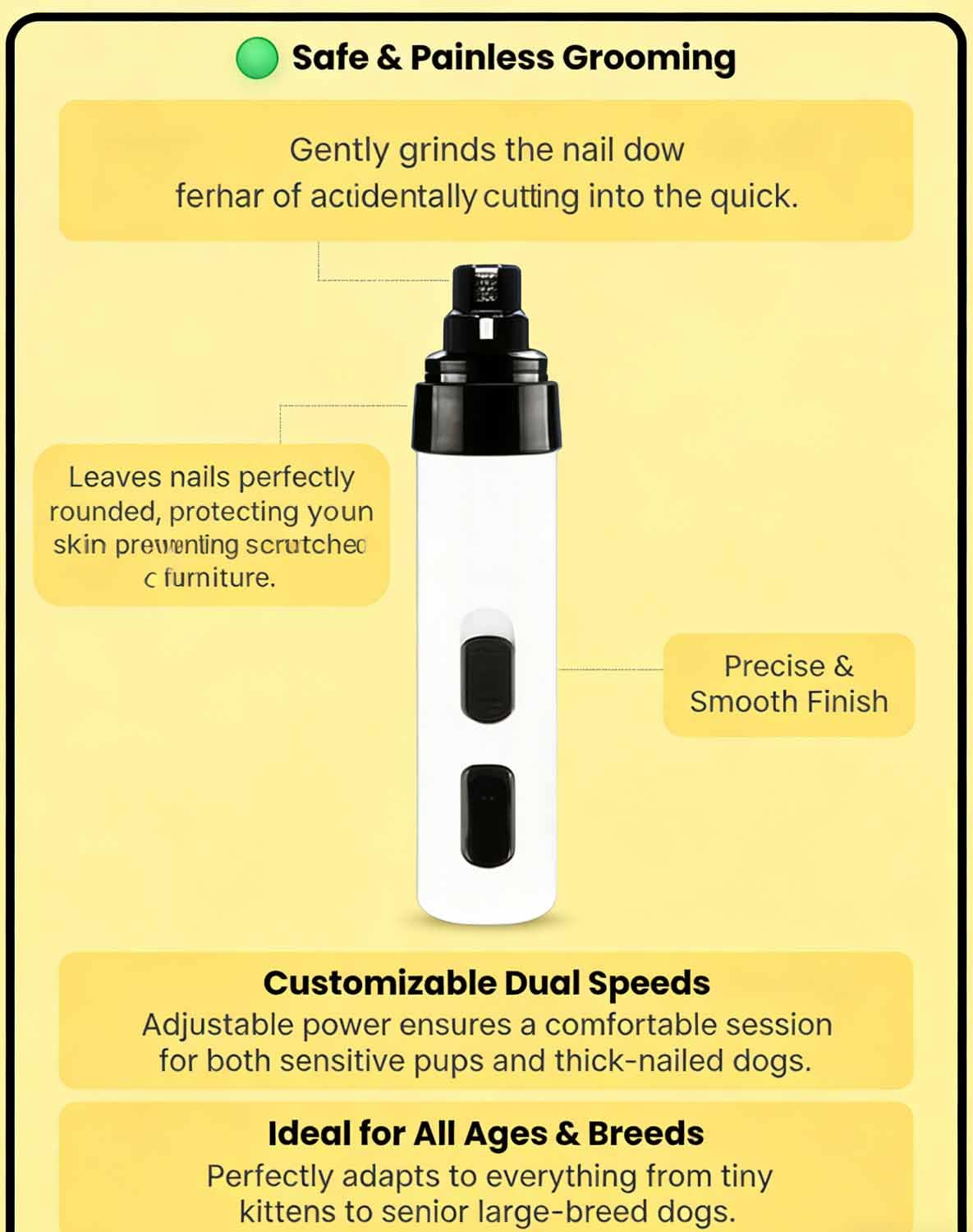 Lime Silencieuse Pro, Précis Et Faibles Vibrations Pour Tous Chien & Chat