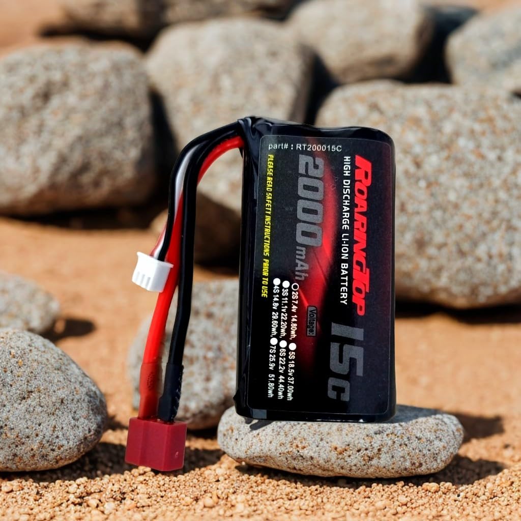 RoaringTop Batteria 7,4 V 3000 mAh 2S ricaricabile Li-ION RC Batteria