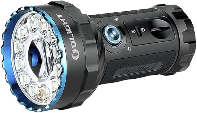OLIGHT Marauder 2 Rechargeable Torch 14,000 Lumens Powerful Ultra Bright Flashlight with 3 Build-in Battery, Spotlight and Floodlight LED Search Light for Home and Outdoor