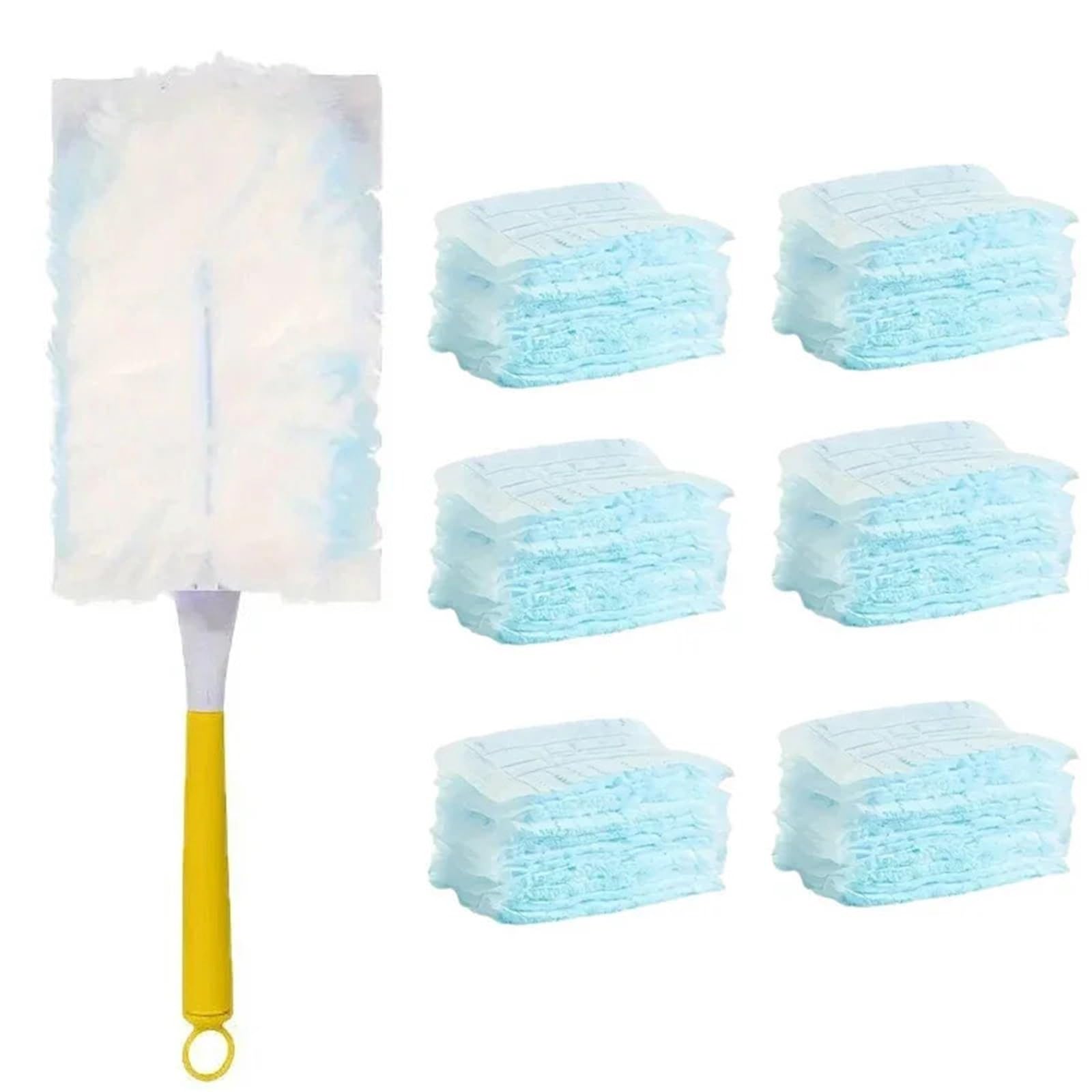 Duster Disposable Duster Dust Replacement Electrostatic Removal Furniture Cleaning Tools Feather(1handle-60clothes)