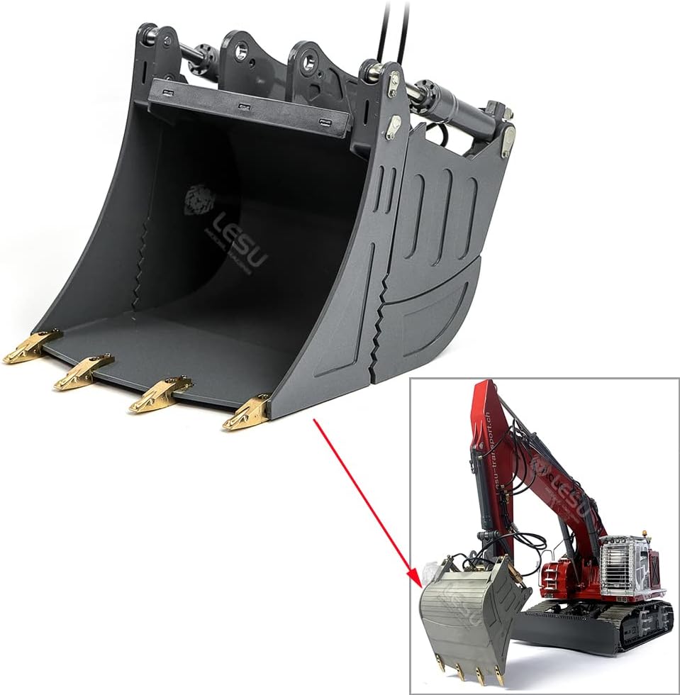 1/14 Metal Openable Bucket Painted for LESU Hydraulic RC Excavator ET35 Digger