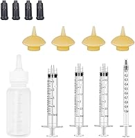 Vista 1 de Mini Botella de Alimentación para Mascotas y Jeringas con Tetinas para Gatos Pequeños, Perros, Gatitos, Cachorros, Conejos, Animales Pequeños