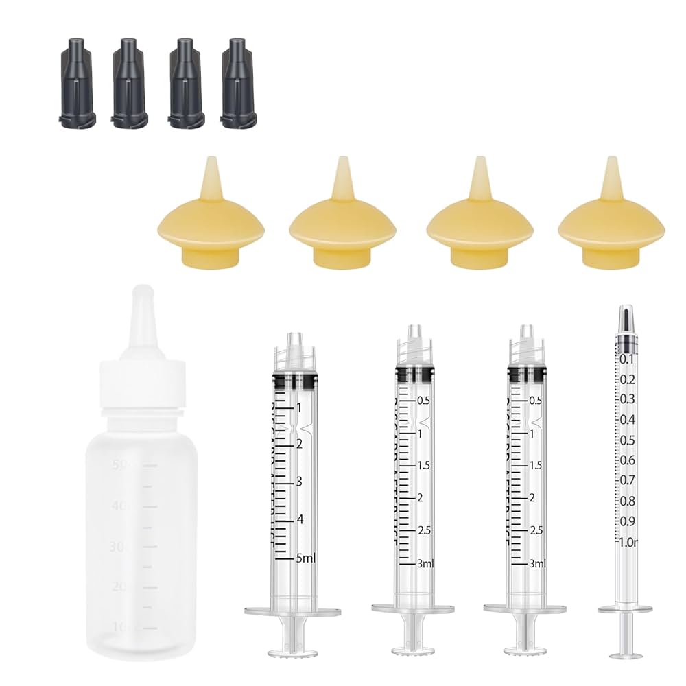 60ml Cat Feeding Bottle Kit Pet Nursing Milk Bottle+Nipple Opener+Cleaning Brush+ Replacement Nipple For Newborn Kittens/Puppies