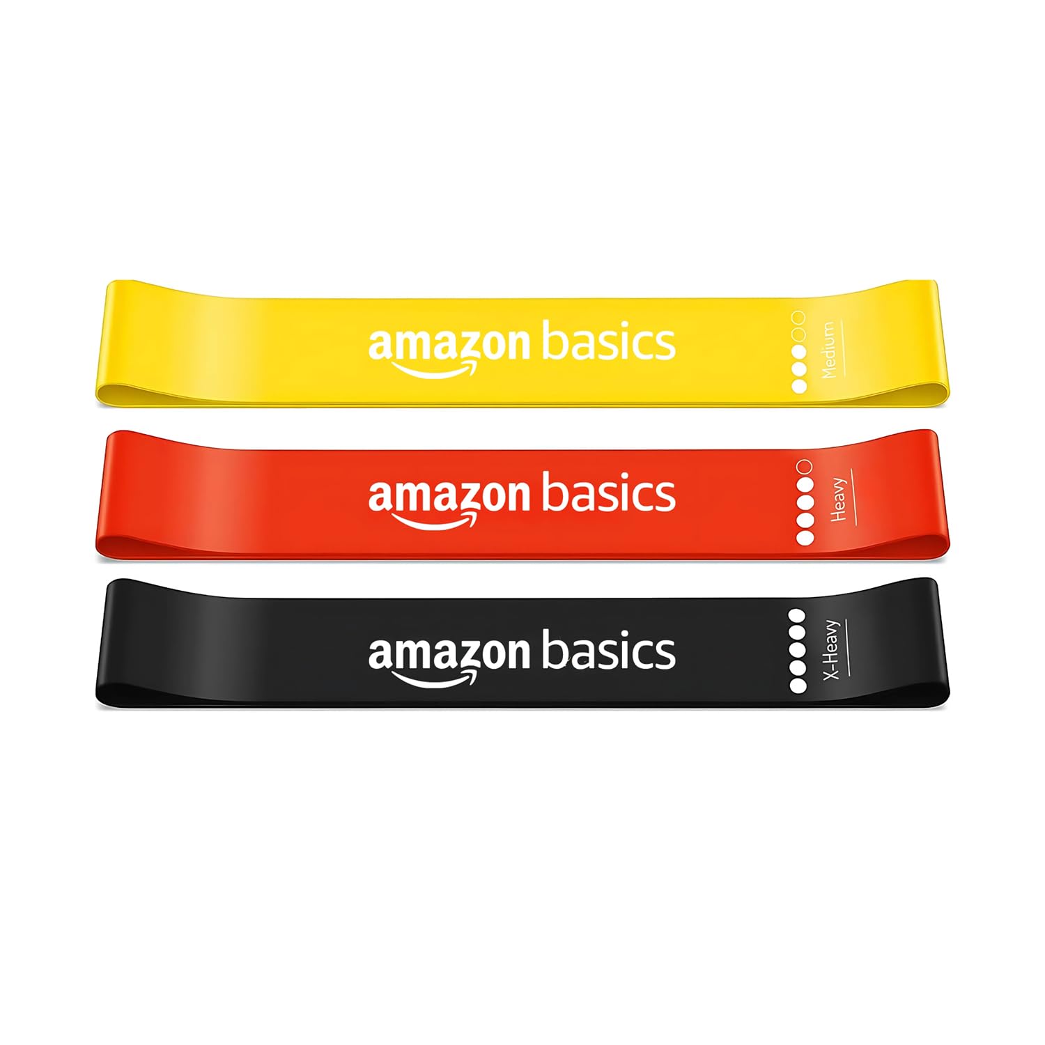 Amazon Basics Resistance Band Set of 3 | Stretching & Pull Up Power Bands | 1500 mm | Suitable for Home & Gym Workouts | for Men & Women | Multicolor-image-14