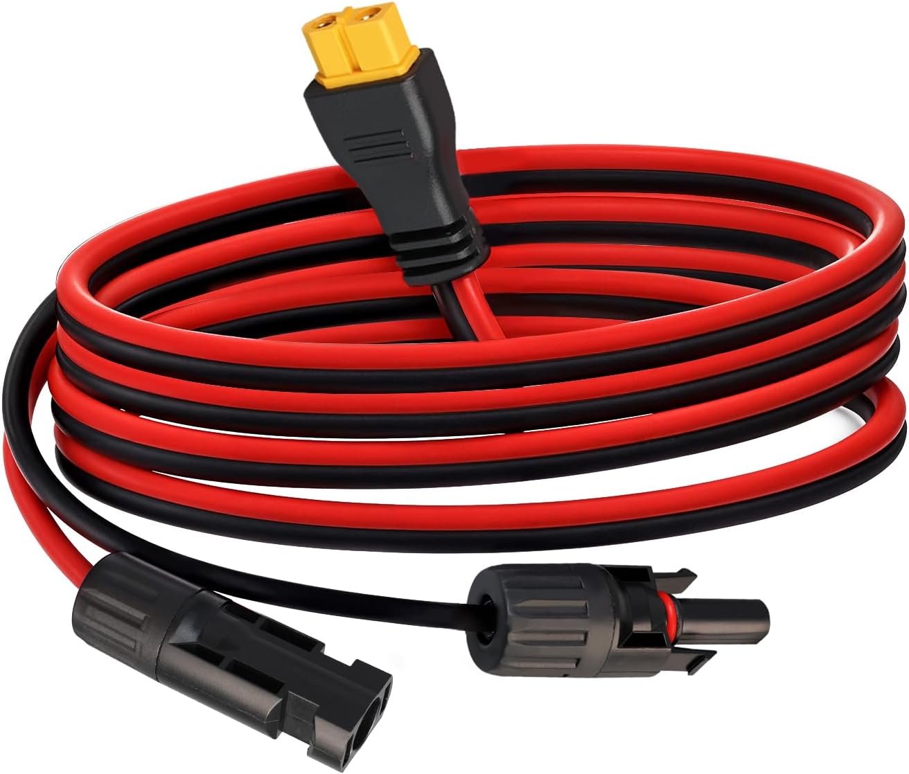 TMH Solar to XT60 Charge Extension Cable 10AWG - 10Ft, Solar Connector to XT60 Adapter Cable, PVC Insulation for Solar Panel, Portable Power Station, Solar Generator (1 Pack)