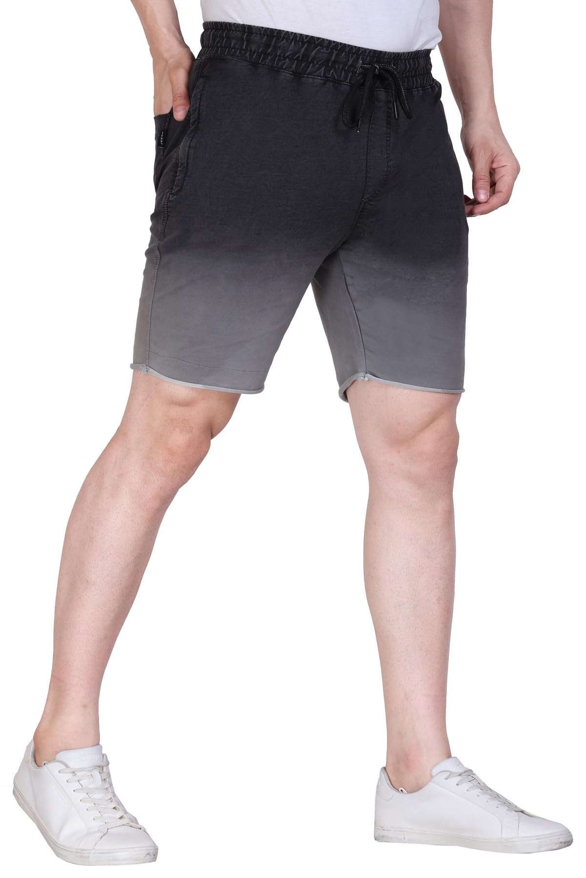 Colors and Blends - Men's Cotton Shorts | Stylish Summer Bottoms | Trendy Streetwear Half Pant | Bermuda Night Pants| Casual Holiday and Travel Outfit | Beach Vacation Shorts for Men (Black - L Size