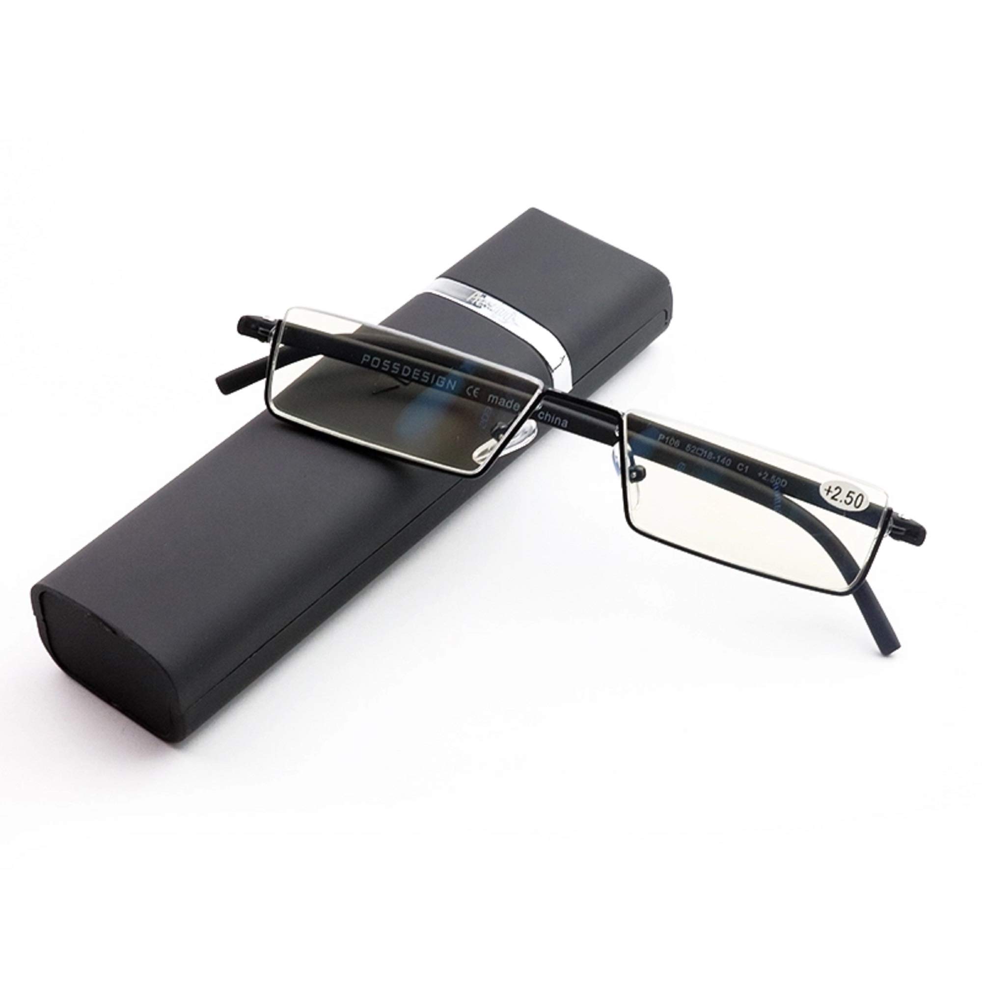 AUGEN Unisex Reading Glasses Blue Cut Anti-Glare Near Distance Rectangular Half Frame