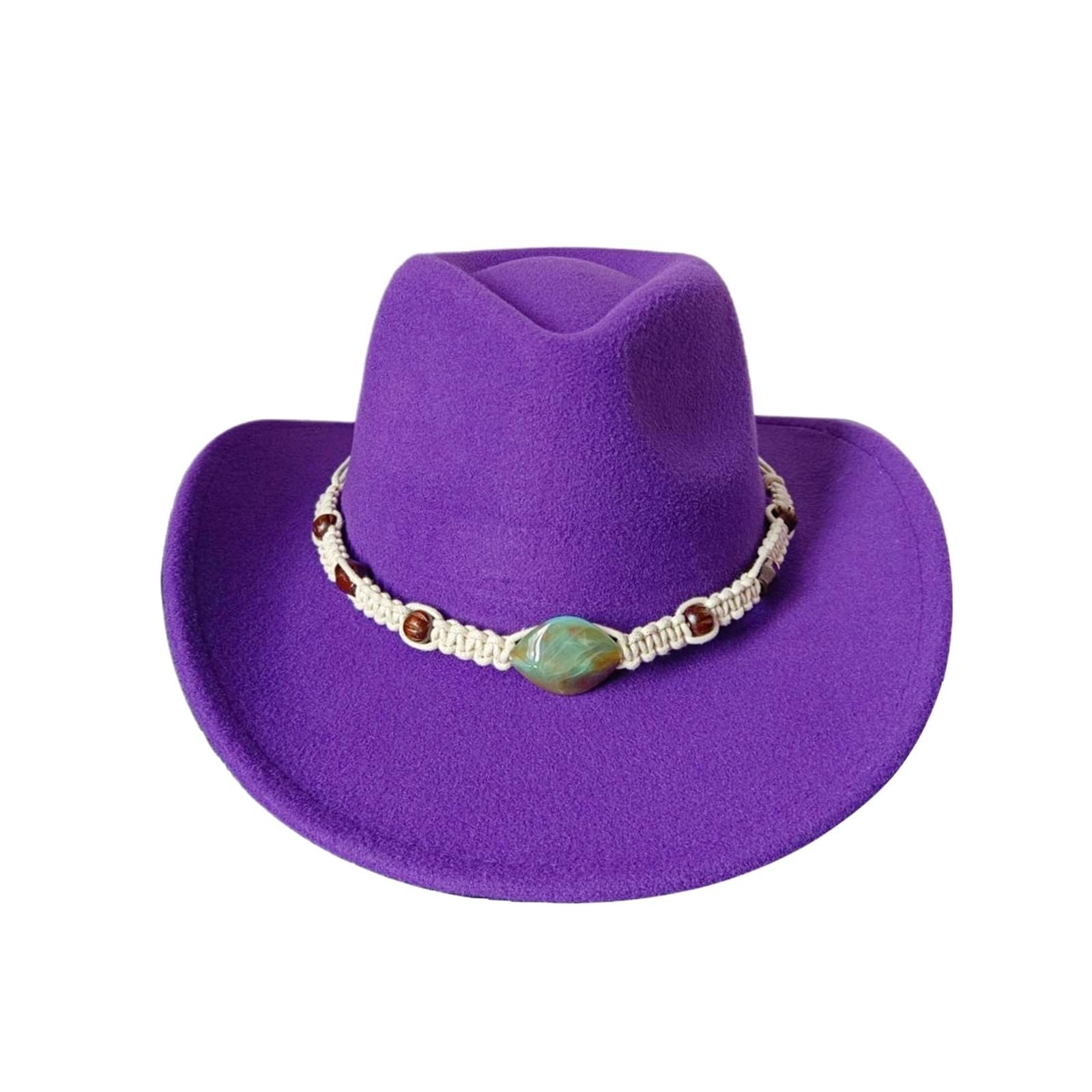 Sombrero Cowboy Sombrero de vaquero, accesorios cabeza vaca, sombrero, fieltro monocromático, for hombres y mujeres, ala grande, for exteriores Retro