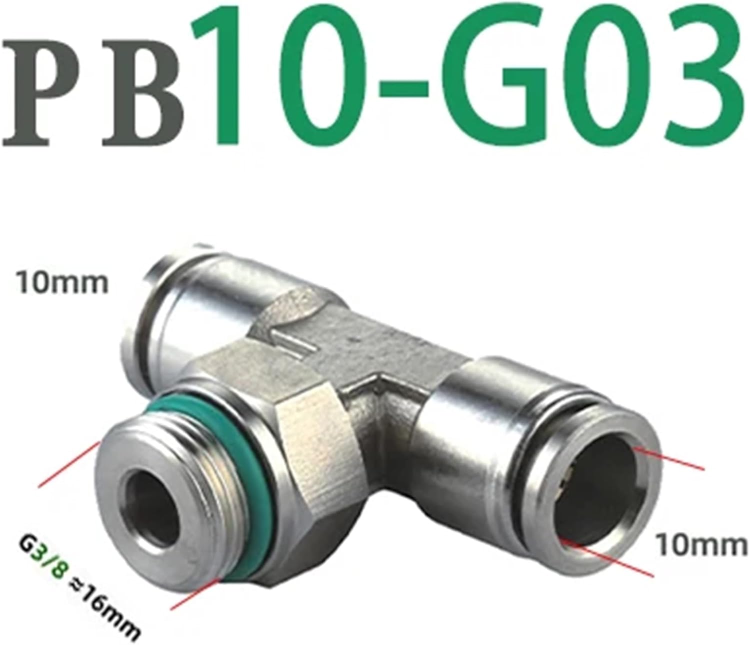 304 stainless steel G thread PB-G pneumatic connector trachea hose quick connector external thread PT1/8 1/4 3/8 1/2 Standard Pipe Thread metal(PB10-G03)