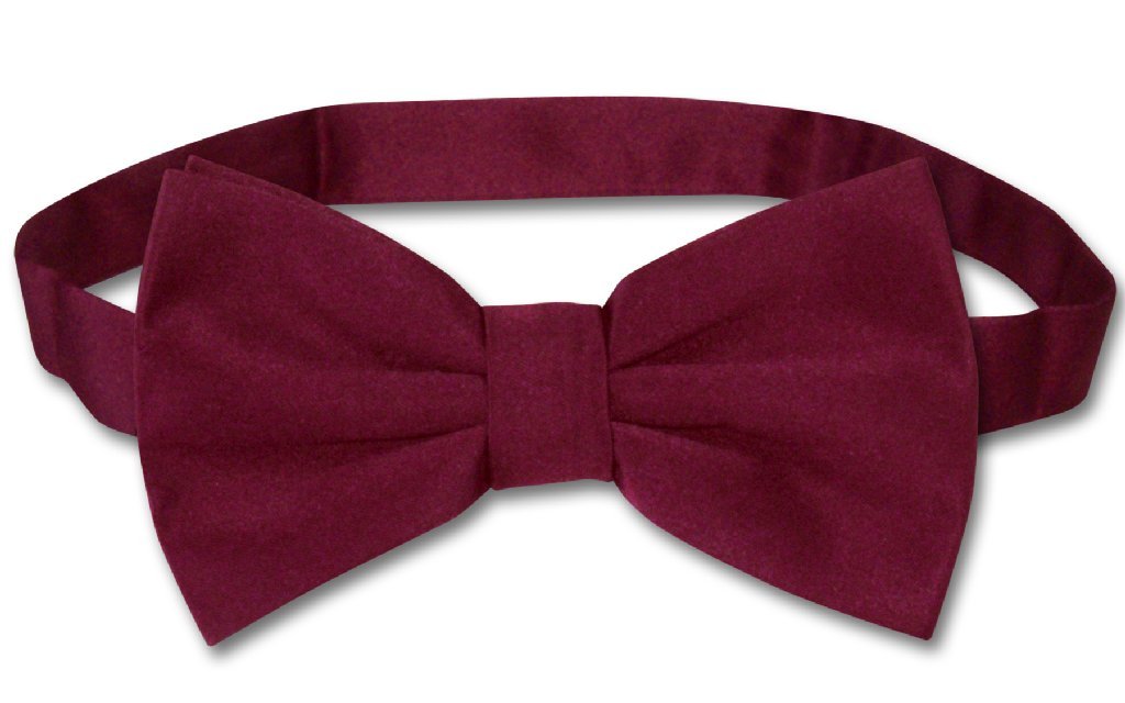 BOWTIE Solid BURGUNDY Color Men's Bow Tie for Tuxedo or Suit
