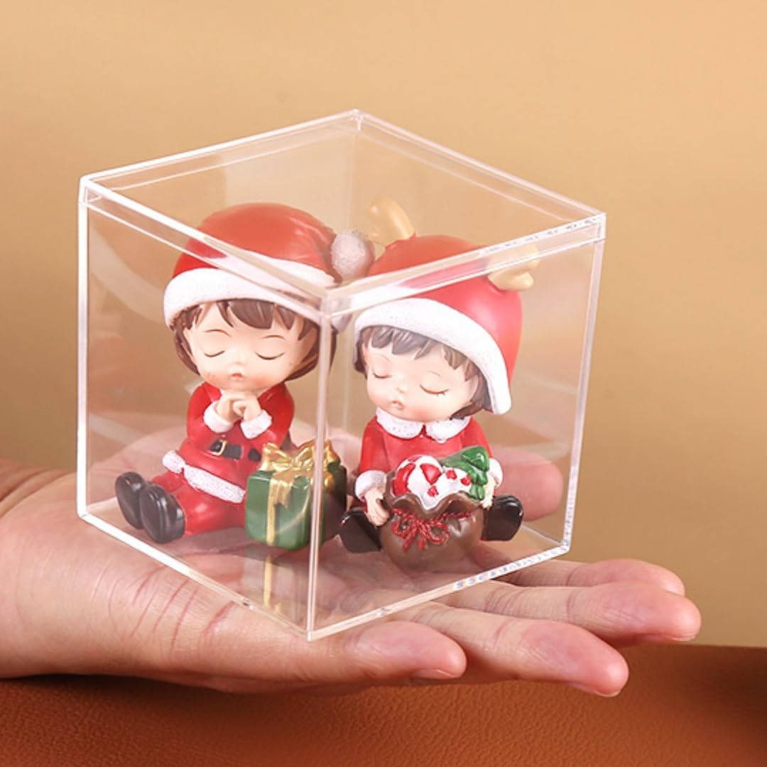 Amazon.co.jp: アクリルボックス 8個セット 蓋付き クリア