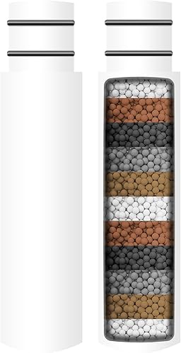 Ryamen Paquete de 2 filtros de repuesto para cabezal de ducha de mano, filtro de ducha de agua dura que elimina el cloro, reduce la picazón en la