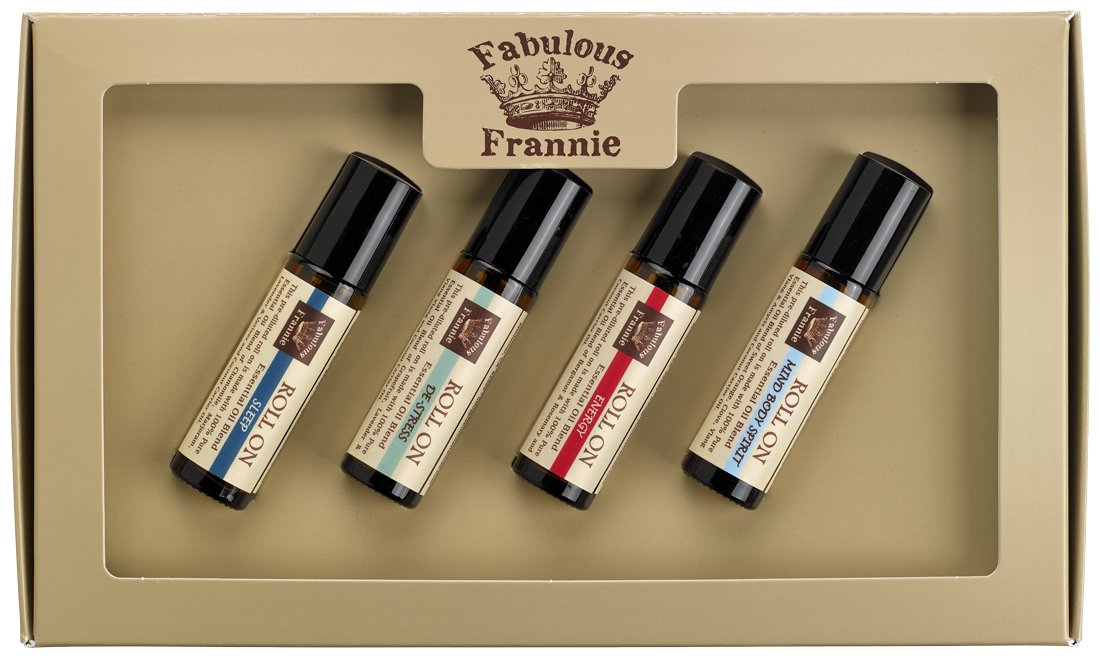 Fabulous Frannie Roll On Mind Body Soul Kit - All Natural Ingredients and 100% Pure Essential Oils -This Kit Includes De-Stress, Energy, MBS and Sleep roll-ons