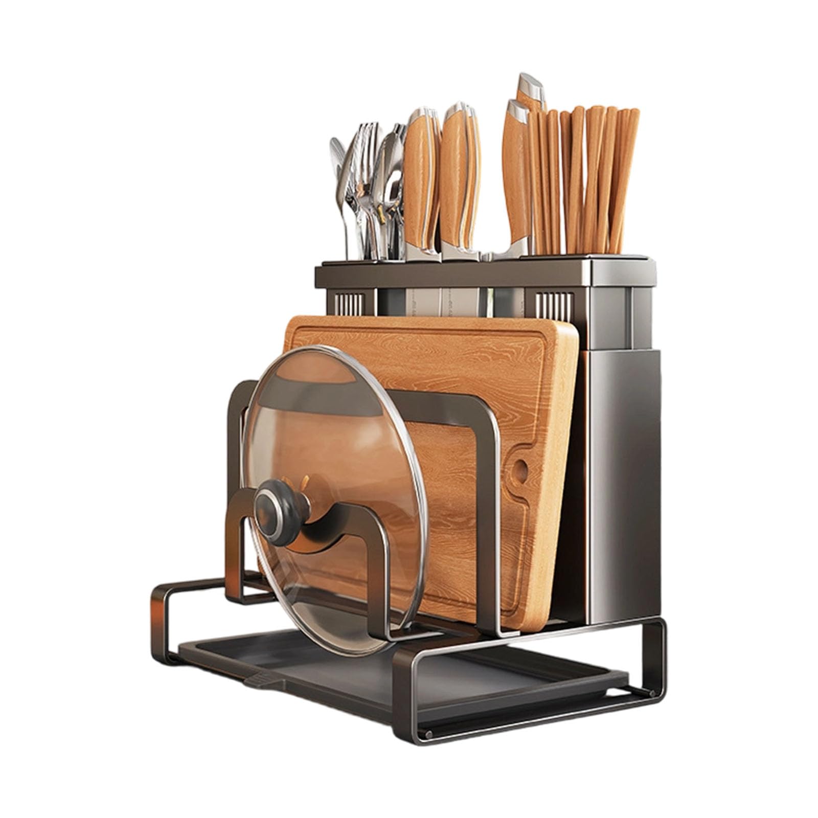 Zxfdsfdbnm Kitchen Storage Solution Carbon Steel Cutter Organizers with Multiple Compartment Design for Efficient Space Usage Wall Mount Cutter Rack