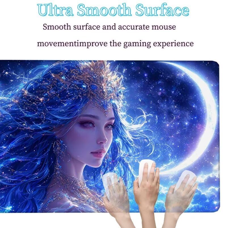 Mauspad Sternenhimmel Mauspad XXL 1600x800x3mm Schreibtischunterlage Göttin Mousepad Large Size mit Anti Rutsch Basis Mouse Pad, Wasserdicht Gaming-Mauspads, Gaming Zubehör für PC Office Home W5-208