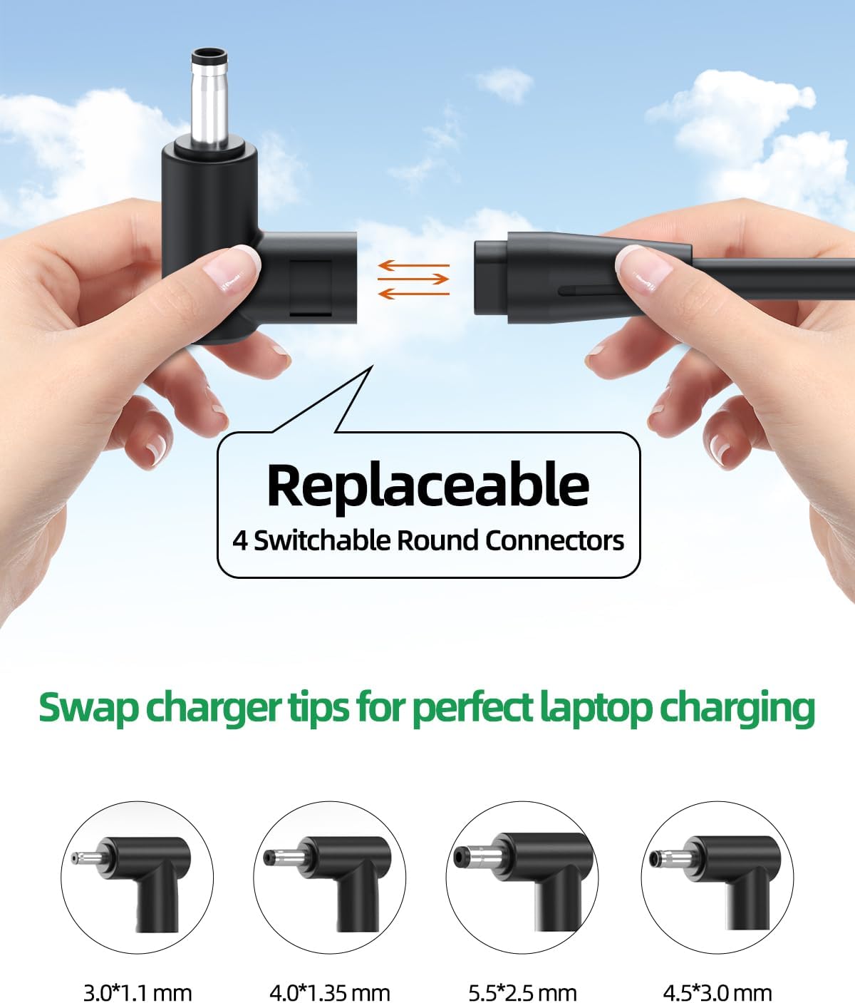 Laptop Charger Compatible with Asus VivoBook 15 16 17 14, Go 15 14 12, Flip 15 14, S15 S14 S13, Fit for Zenbook/Chromebook/EeeBook Computer Cord, Foldable Plug Power Adapter 65W/45W/33W
