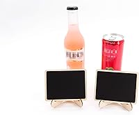 Vista 7 de DSTELIN Paquete de 20 Minipizarras de madera con caballetes de soporte, tarjetas de lugar, pizarras rectangulares pequeñas para bodas, fiestas