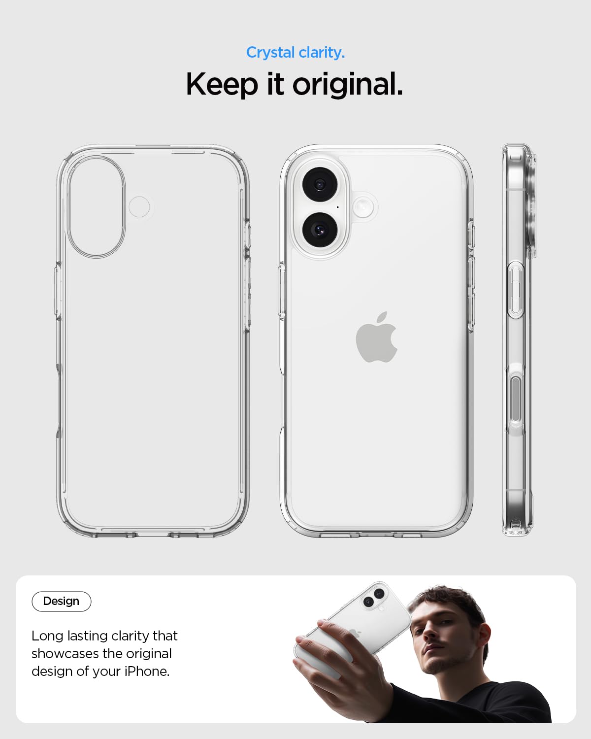 Spigen Ultra Hybrid Back Cover Case Compatible with iPhone 17 (TPU + Poly Carbonate | Crystal Clear) — Amazon image 4